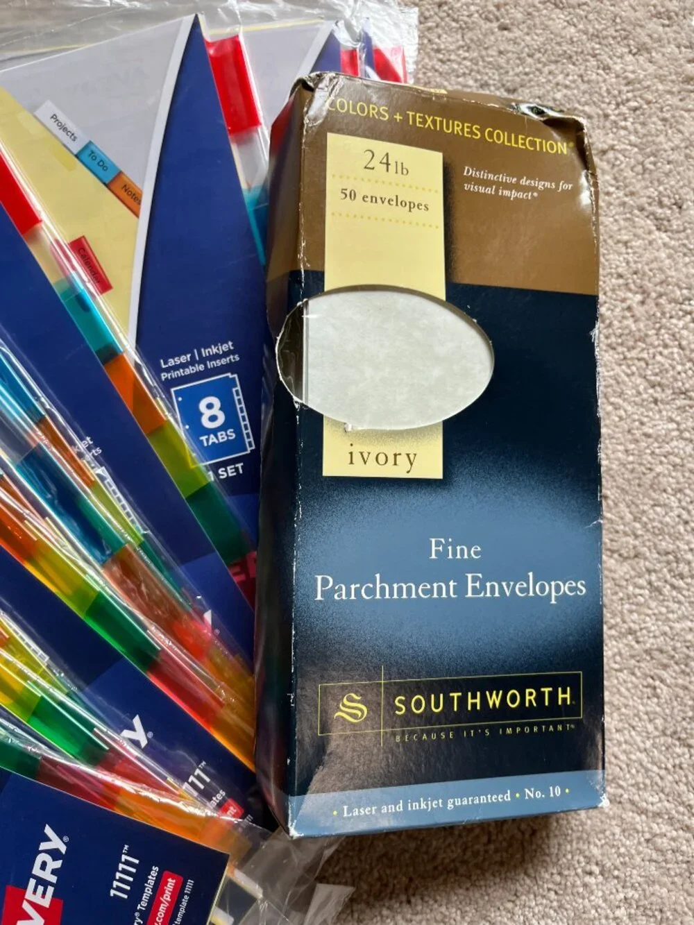 Avery Tabs‎ Files (15 sets) Plus Ivory Envelopes (Great Value!!)